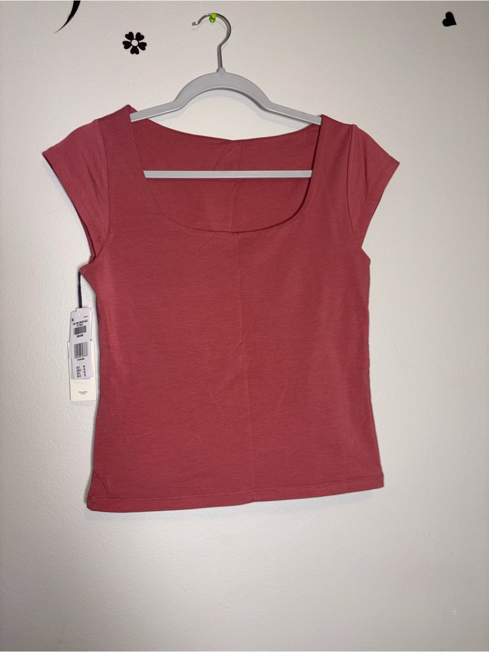 Abercrombie & Fitch Rose Scoop Neck Cap-Sleeve Top